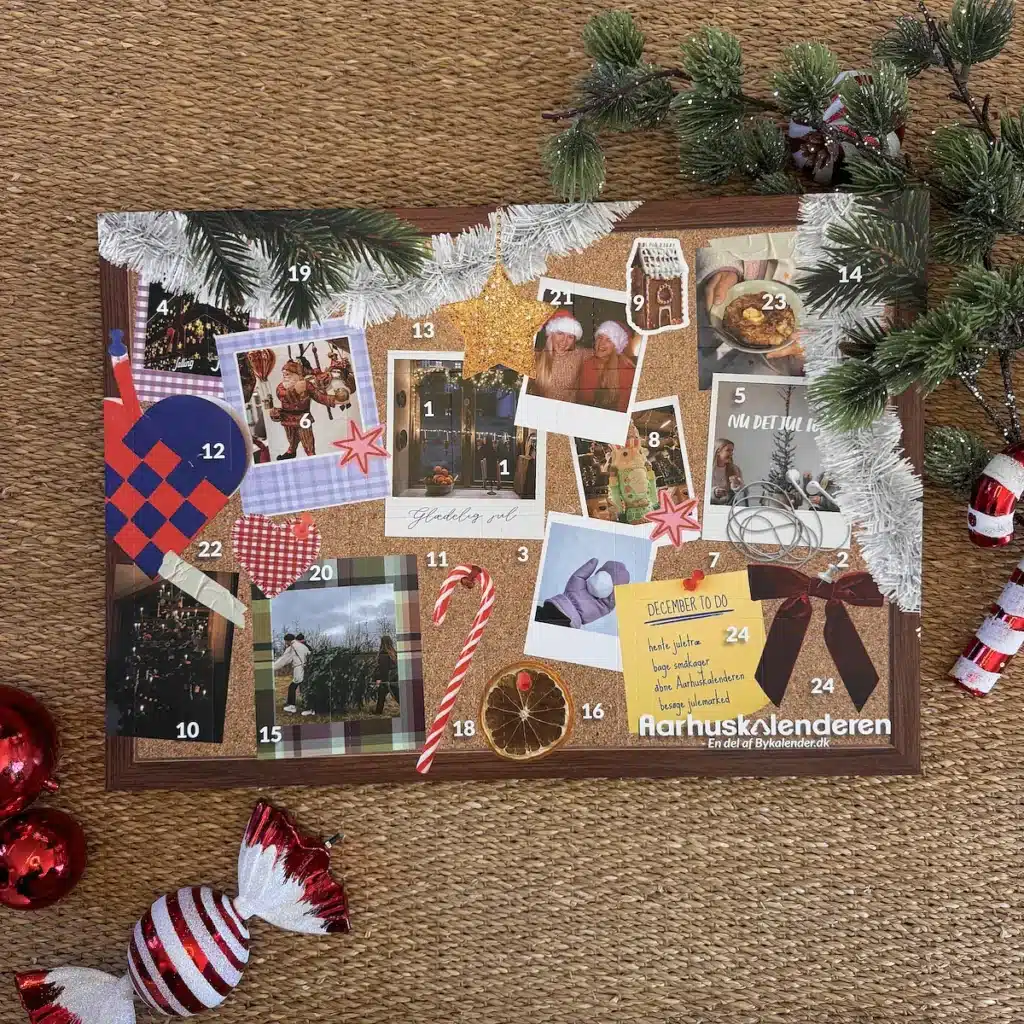 Forsiden af Aarhuskalenderen julekalender med lokale motiver