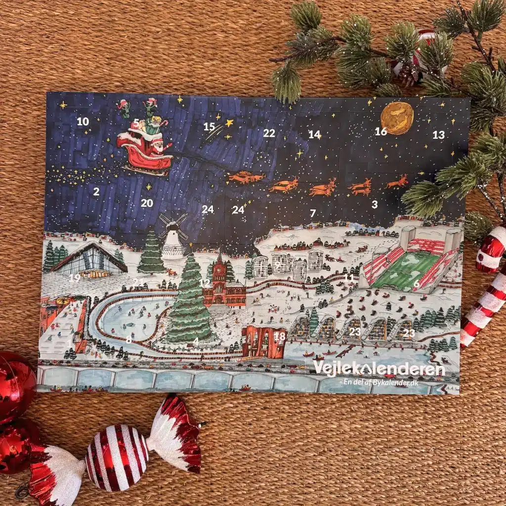 Forsiden af Vejlekalenderen julekalender med lokale motiver